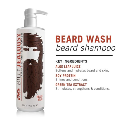 Billy Jealousy Beard Wash - Smooth & Manageable Facial Hair Care with Aloe & Green Tea Extract