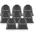 ERKXD 3 | 6 | 8 Pack Hair Dryer Bags Drawstring Bag Container Hairdryer Bag for travel bathroom (8 PCS Grey)
