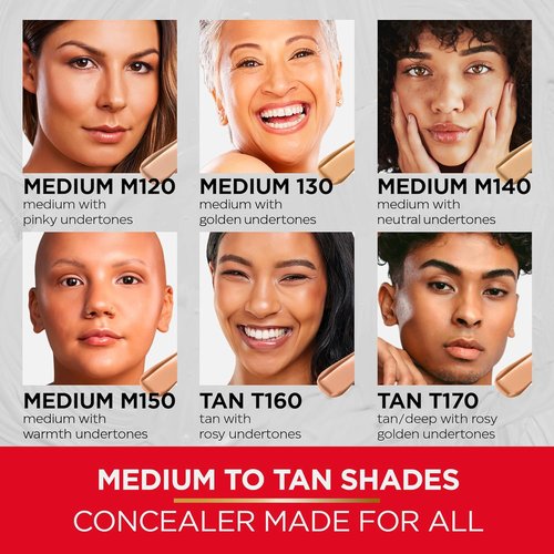 Mirabella Invincible Under Eye Concealer - Full Coverage Hydrating Formula for Dark Circles & Fine Lines | Tan T160