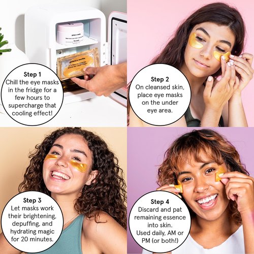 Grace & Stella Under Eye Mask - Award-Winning Gel Patches for Dark Circles & Puffy Eyes | 24 Pairs, Gold
