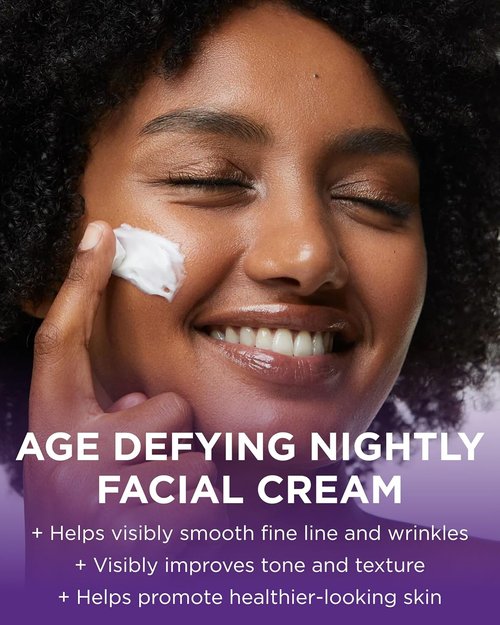Andalou Naturals Age Defying Night Repair Cream - Hydrating Anti-Wrinkle Moisturizer with CoQ10 & Resveratrol - 1.7 oz