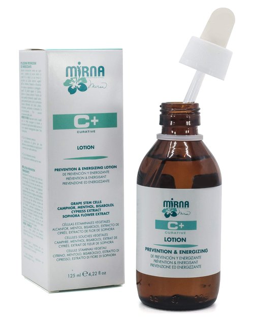 Mirna Professional Prevention & Energizing Anti Hairloss lotion For Weak Hair Infused with Menthol, Pantenol, Sophia Flower Extract, Grape stem cells |Sulphate, Paraben, SLS & Gluten Free 125ml/4.22oz