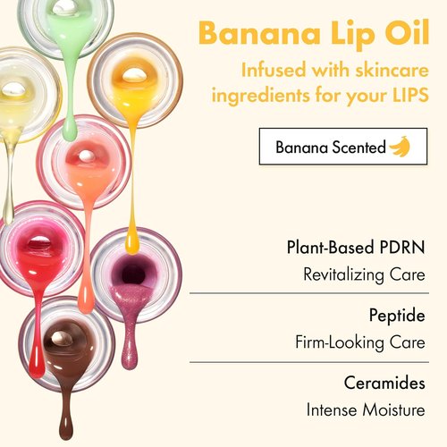 Amuse Seoul Banana Lip Oil | Hydrating Vegan Lip Oil with Peptide & Rice-Based PDRN - 01 Zen Matcha