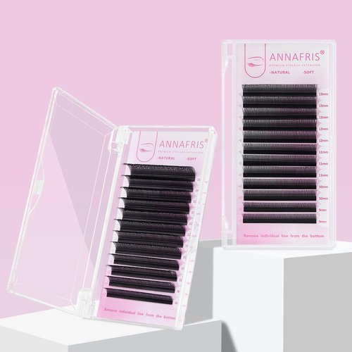 ANNAFRIS U Shape YY Eyelash Extension Makeup Mesh Net Cross 2D Y Shape Premade Fans Lash Extensions Hand Woven Natural Soft Faux Mink False Lashes (0.07 D,8-15mm Mix)