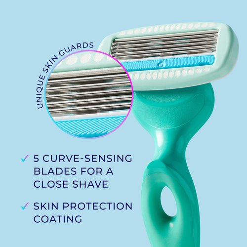 Schick Hydro Silk Ultra Sensitive Razor for Women | Womens Razor for Sensitive Skin, 5 Blade Razors for Women, Womens Razors for Shaving, Includes 1 Handle & 5 Refills