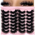 loladook Mink Lashes Fluffy 20mm Big Faux Mink Strip Lashes Cat Eye Long False Eyelashes Dramatic Soft 25mm 3D Volume Eyelashes Pack 14 Pairs