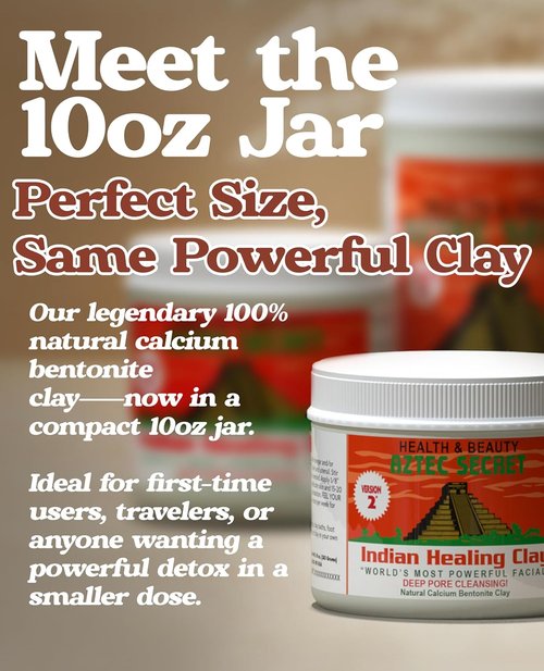 Aztec Secret - Indian Healing Clay 10oz Jar - Deep Pore Cleansing Facial & Body Mask | 100% Natural Calcium Bentonite Clay