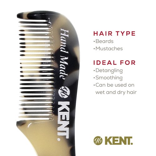 Kent Set Men's Hair Pocket Combs, 81T X-Small, 20T Fine Tooth Folding Comb. Best Hair, Beard and Mustache Grooming Kit for Travel and Home Care, Handmade in England