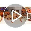 Halloween Terracotta Pumpkin Lanterns Set - Spooky Decor for Indoor & Outdoor