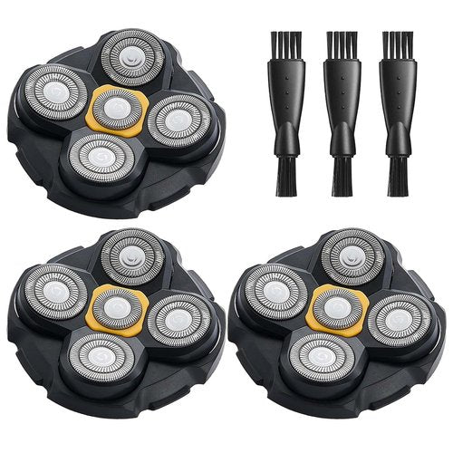 Microtouch Replacement Heads for Microtouch Titanium Head Shaver, 3PCS MTTTBHS Head Shaver Blades, 3 Cleaning Brush