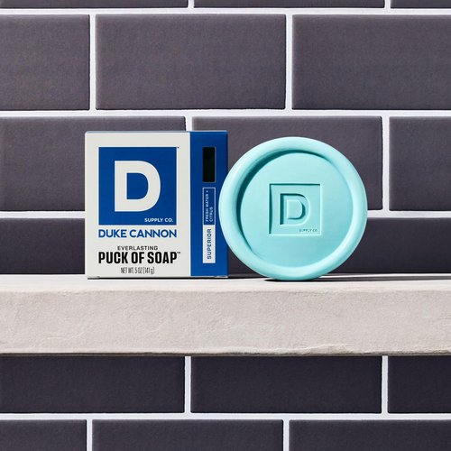 Duke Cannon Supply Co. Bar Soap Puck Bundle - Men's Natural Rounded Bar Soap with Masculine Scents - Disc-Shaped Mens Soap - All Skin Types - Hydrating - Midway & Superior, 5 oz (4 Pack)