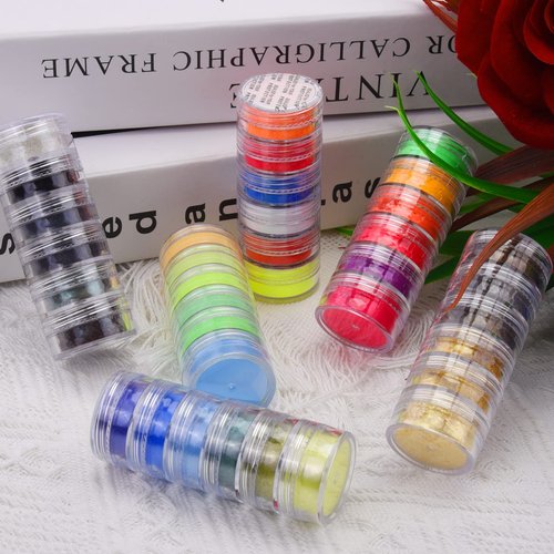 Duufin 36 Colors Nail Pigment Powder Colorful Luminous Pearlescent High-Gloss Halo Powder Pigment for Nails Art, Body and Crafts