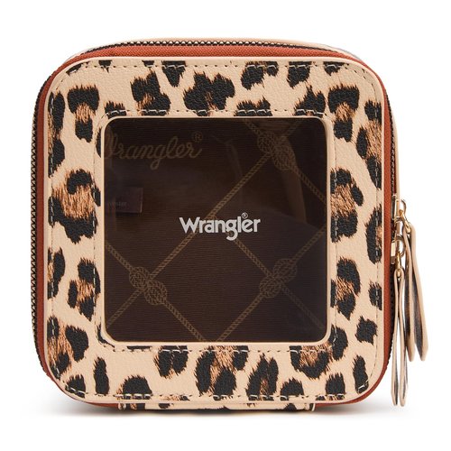 Montana West X Wrangler Clear Makeup Bag Travel Cosmetic Bag Portable Make Up Toiletry Organizer for Women Leopard