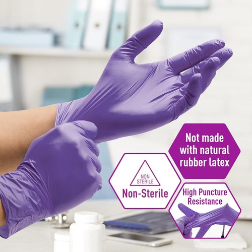 MedPride Nitrile Exam Gloves - Powder-Free, Iris Blue, Medium Size, Box of 100