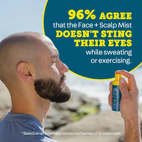 Oars + Alps Sunscreen Spray Mist - SPF 35 Face & Scalp Protection, Water & Sweat Resistant, 1.5oz