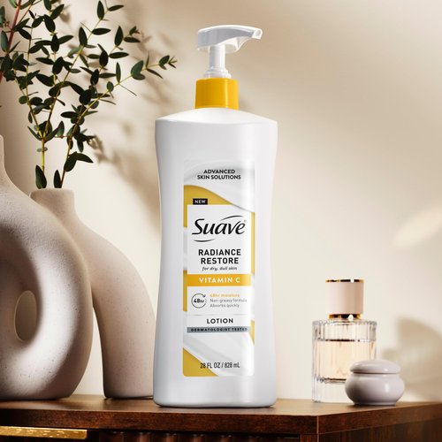 Suave Soothing Hydration Hand & Body Lotion With Aloe Vera Refreshes Dry Skin, Fast Absorbing, Intensive Moisturizing Cream For Women, Non Greasy, Allergen Free, 28 FL OZ, 4 Pack