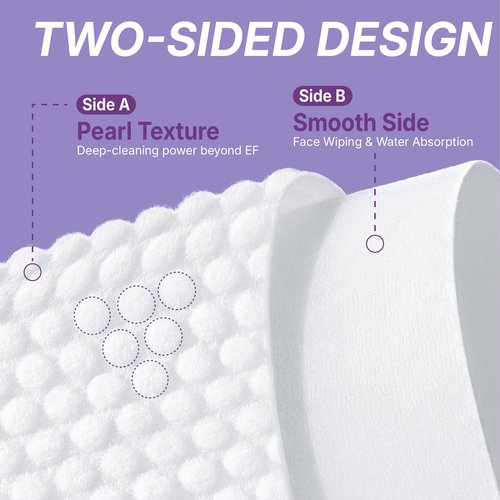 Serenorch Disposable Face Towels XL 50 Count, Pearl Texture Facial Tissues for Deep Cleansing, Ultra Thick Makeup Remover Dry Wipes, Lint Free Cotton Tissue for Sensitive Skin