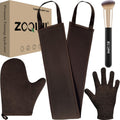 ZOQINI Self Tanning Mitt Kit, Velvety Soft Tanner Mitt and Back Tanning Applicator, Exfoliating Glove, Angled Face Tanner Brush for Sunless Tanning Oil Lotion Mousse Gel (4 Pack Bronze, Boxed)