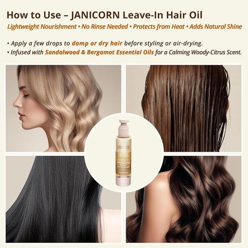 Skiennix Leave-In Hair Oil - Lightweight Hydration with Jojoba & Argan Oils, 3.4 fl oz | Smooth Shine & Frizz Control