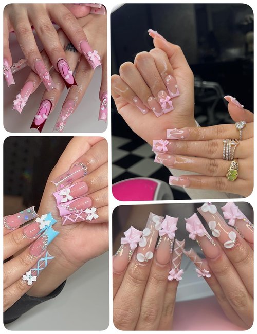 3D Nail Charms and Gems 6000 Pcs Charms for Nails Design Resin and Metal Cute Nail Art Charms Nail Flowers Bows Cherry Butterfly with Rhinestones and Pearls