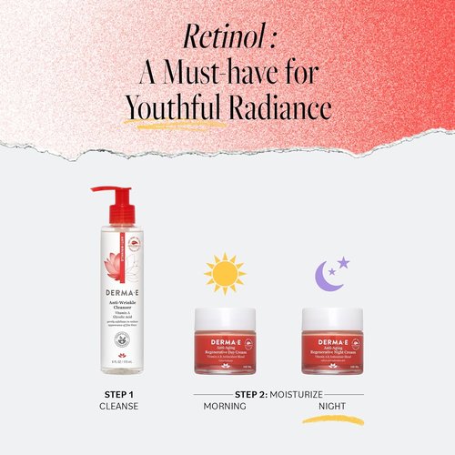 Derma E Anti-Aging Night Cream - Firming Astaxanthin Moisturizer for Youthful Skin - 2 oz