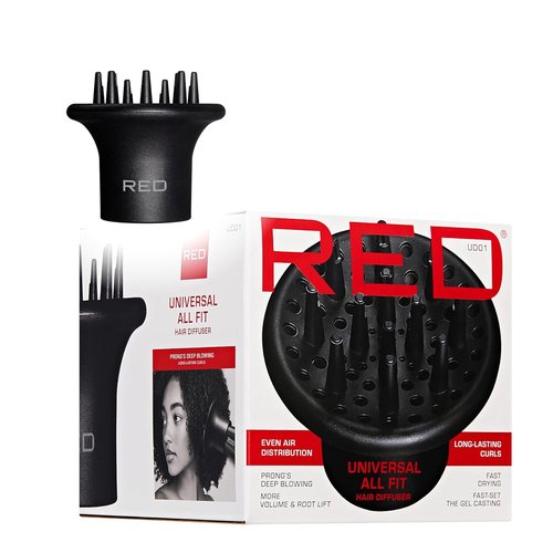 Red by Kiss Hair Dryer Diffuser - Heavy Duty Rubber Grip for Volume & Fast Drying | Compact Design