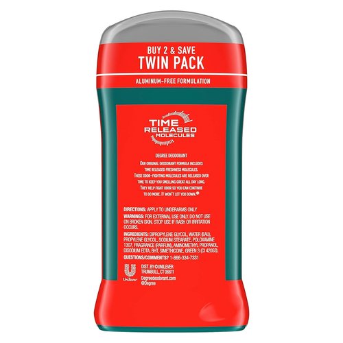 Degree Men Original Protection Deodorant - Intense Sport 48-Hour Odor Defense | 3 oz, 2 Count