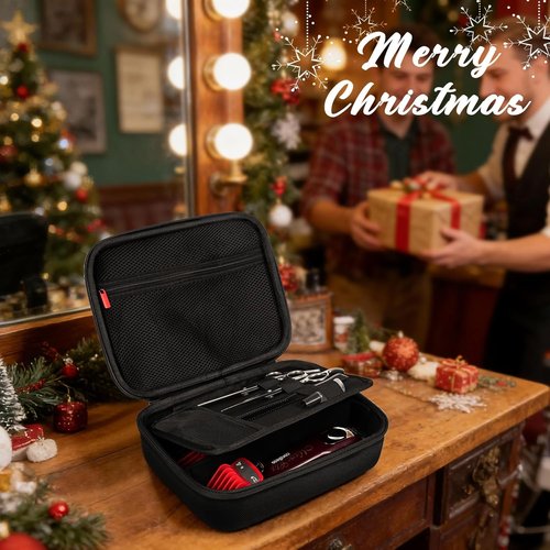 ProCase Hard Travel Case - Hair Clippers & Barber Supplies Organizer - Black Storage Bag for Wahl, Andis & Hatteker Kits