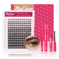 Invisible Band Lash Clusters Kit, 8-16mm C Curl 168pcs, Natural Wispy Individual Lashes, Luna Cat Eye Lash, Home DIY Lash Extensions, Waterproof Bond and Seal, Remover and Lash Tweezers