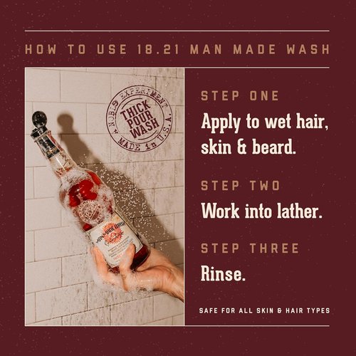 18.21 Man Made 3-in-1 Body Wash, Shampoo & Conditioner - Strengthens & Moisturizes, 32oz