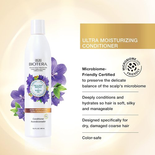 Biotera Ultra Moisturizing Shampoo & Conditioner Set - Hydrates Dry, Damaged Hair | Vegan, Paraben & Sulfate Free | 32 Fl Oz