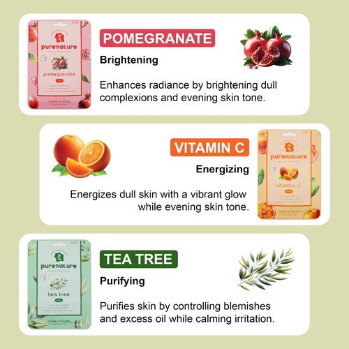 PB&Jay Purenature Hydrate and Calm Facial Mask - 12 Pack Acai Berry,Vita c,retinol and more, Made in Korea, Face Mask Skincare for Hydration, Skincare Face Mask, Moisturizing Mask for Sensitive Skin