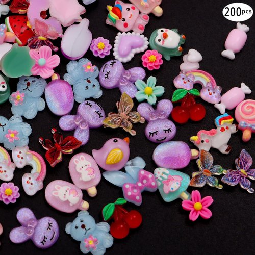 1 Pack of Cute & Sweet 3D Nail Charms for Acrylic Nails, Perfect for Nail Art Decorations & DIY Accessories Crafts，Flower Bee Bear Butterfly Charms for Nail