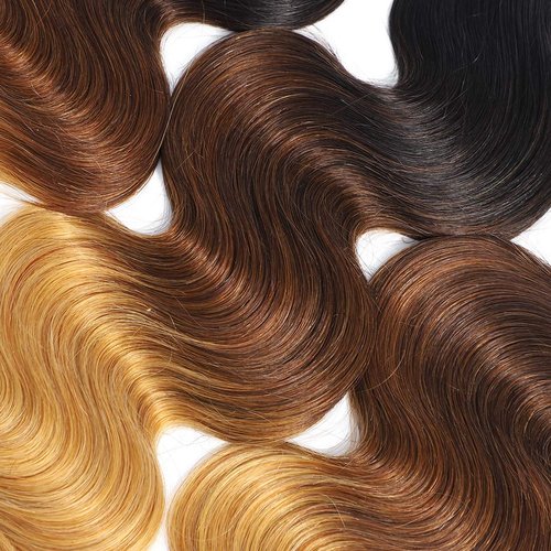 1B/4/27 Bundles Ombre Brazilian Human Hair Body Wave One Bundle 16inch 1B/4/27 Ombre Brazilian Virgin Human Hair Body Wave Weave Bundle Extension Three Tone