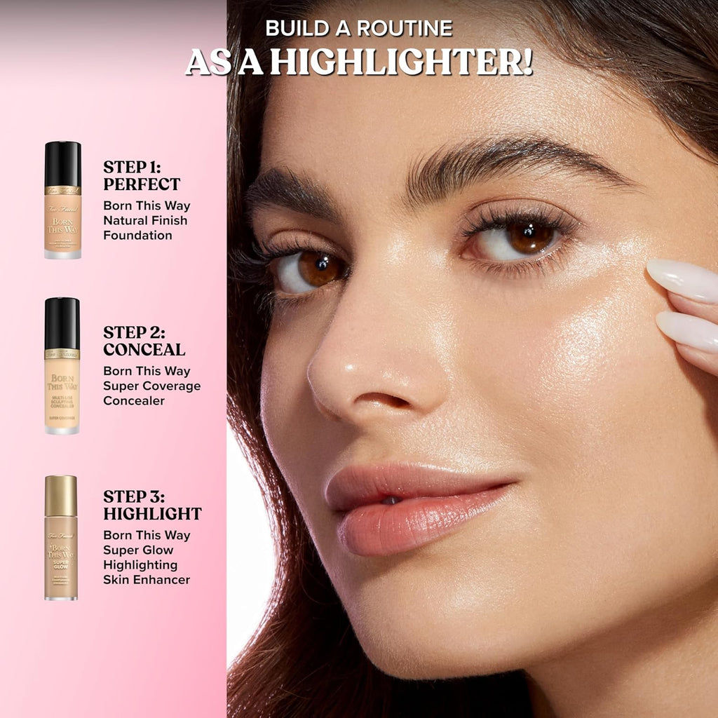 Too Faced Born This Way Super Glow Enhancer - Hydrating Gel for Radiant, Illuminated Skin | Non-Greasy & Blendable