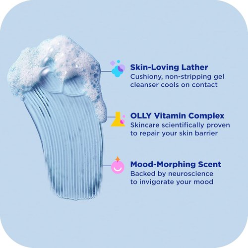 OLLY Body Wash - Cool Mood Formula with Arnica & Vitamin B12 for Hydrated Skin | 17 Fl Oz
