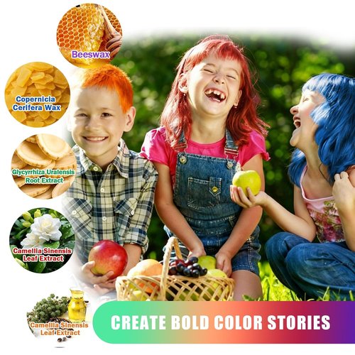 Skiennix Temporary Hair Color Wax - Washable Instant Dye for Christmas Parties | 4 Vibrant Colors (Blue, Purple, Red, Green)