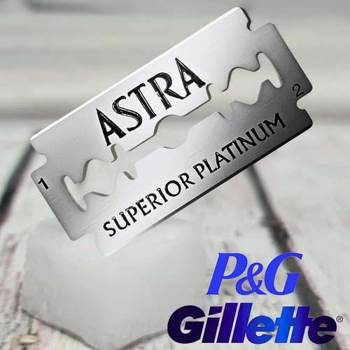 Astra Platinum Double Edge Safety Razor Blades - 50 Blades for a Smooth Shave (10 x 5)