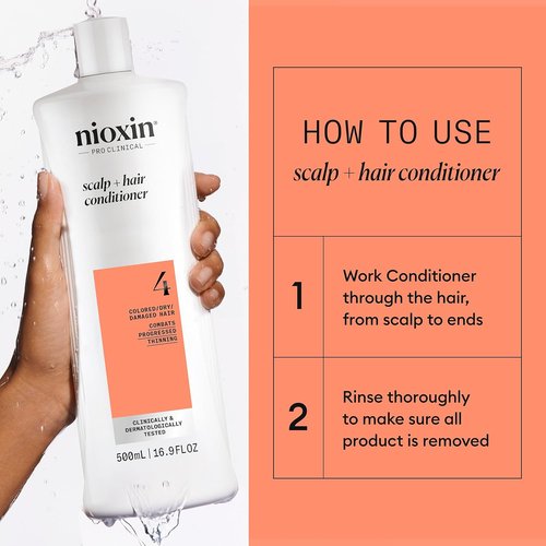 Nioxin System 4 Thickening Conditioner - Nourish Colored, Dry & Damaged Hair | Boost Density with Niacinamide & Biotin