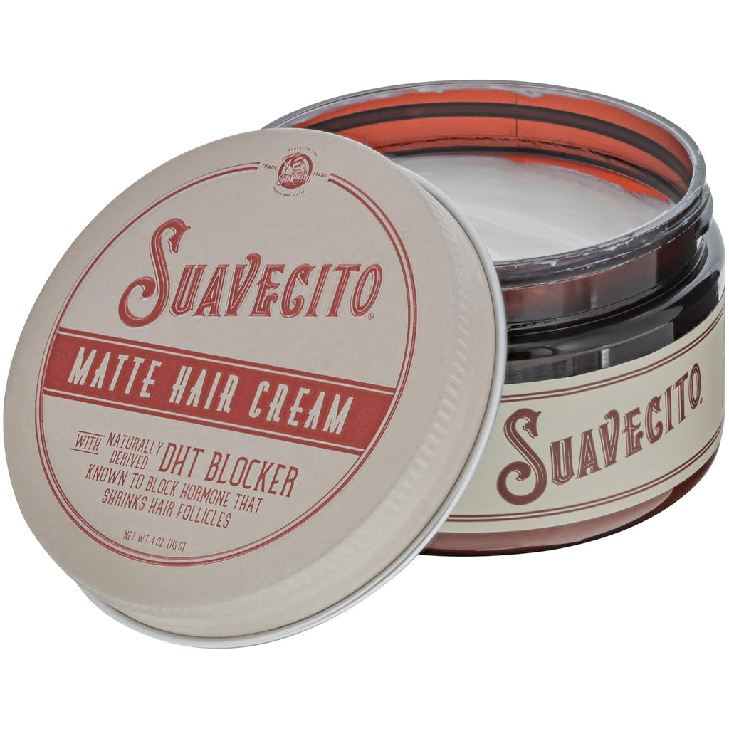 Suavecito Pomade Matte Hair Cream - DHT Blocker for Thinning Hair Regrowth | Low Shine, Light Hold