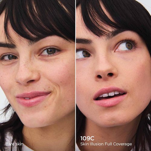 Clarins Skin Illusion Foundation - Longwear Full Coverage with Luminous Matte Finish | 24H Hydration & Transfer Proof | 1 Fl Oz