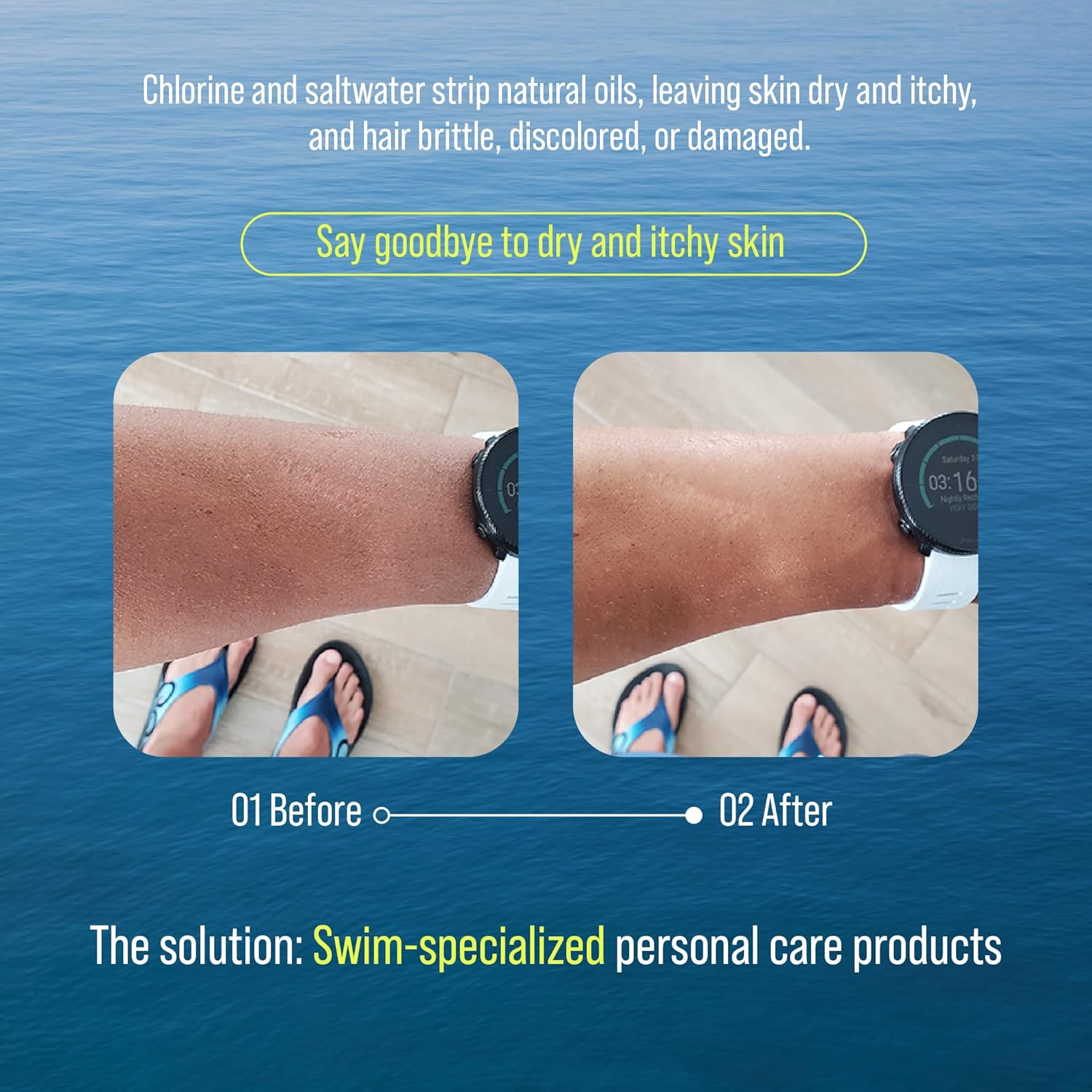 TRIHARD Chlorine Removal Body Wash & Lotion Set - Protects & Hydrates Sensitive Skin | Pool Essentials