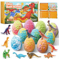 Dinosaur Bath Bombs for Kids with Surprise Inside, 10 Pack Natural Dino Eggs with Exclusive Carnivorous Dinosaur Toys, Fizzing Fun Gifts for Boys Girls, Dinosaur Toys for Kids Ages 3-9