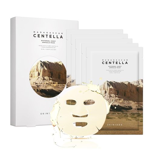 SKIN1004 Madagascar Centella Watergel Sheet Mask - Hydrating Korean Face Mask with Centella Asiatica | 5 Pack