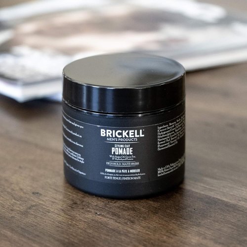 Brickell Men's Products Hair Styling Clay Pomade - Natural & Organic, Strong Hold, Matte Finish | 2 Ounces (Pack of 2)