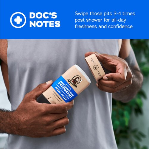 Dr. Squatch Natural Men’s Deodorant – Aluminum Free Natural Deodorant Men with Charcoal & Postbiotics for 72-Hour Odor Protection – Fresh Falls, 2.65oz Stick (3-Pack)