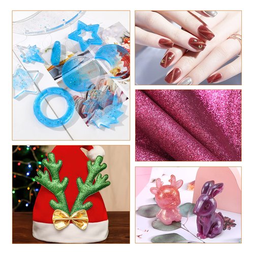 Craft Glitter, 380g Nail Glitter Powder 10 Jars Glitter with Tools,AARDWO Vibrant Multi-Purpose Glitter for Body,Eyeshadow,Cosmetic,Nail Arts,Crafts,Decoration,DIY(Star&Moon Shape, Silver)