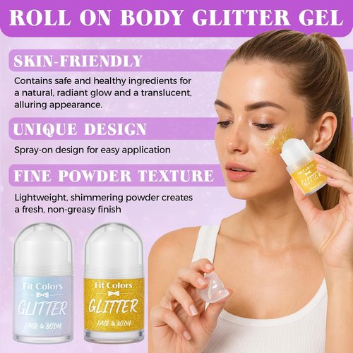 Skiennix Body Glitter Gel - Holographic Mermaid Sequins Liquid Eyeshadow | Sparkling Pink 1 oz