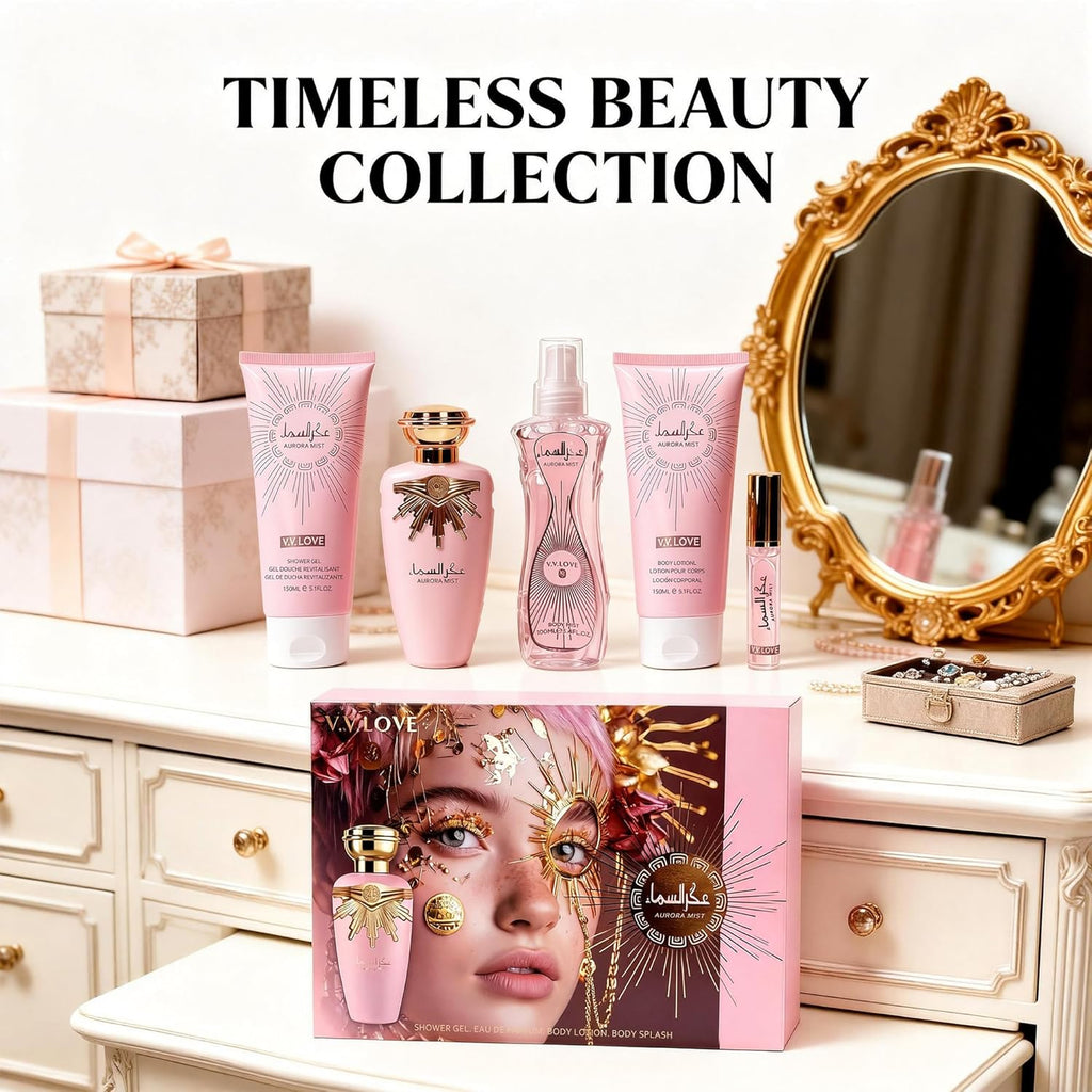 A CENTER Aurora Mist Luxury Perfume Gift Set for Women - Eau de Parfum Spray & Body Care Essentials (5PCS)