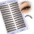 Yawamica Natural Lash Clusters Short Cat Eye Lash Extension 7-14mm Wispy Eyelash Clusters C Curly Individual Lashes Pre-mapped Left Right Cluster Eyelash Extensions DIY Lash Natural Look